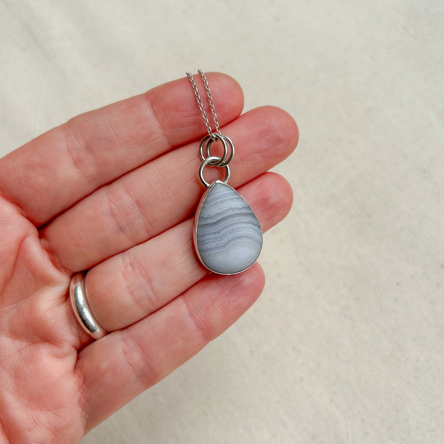 Blue Lace Agate Pendant