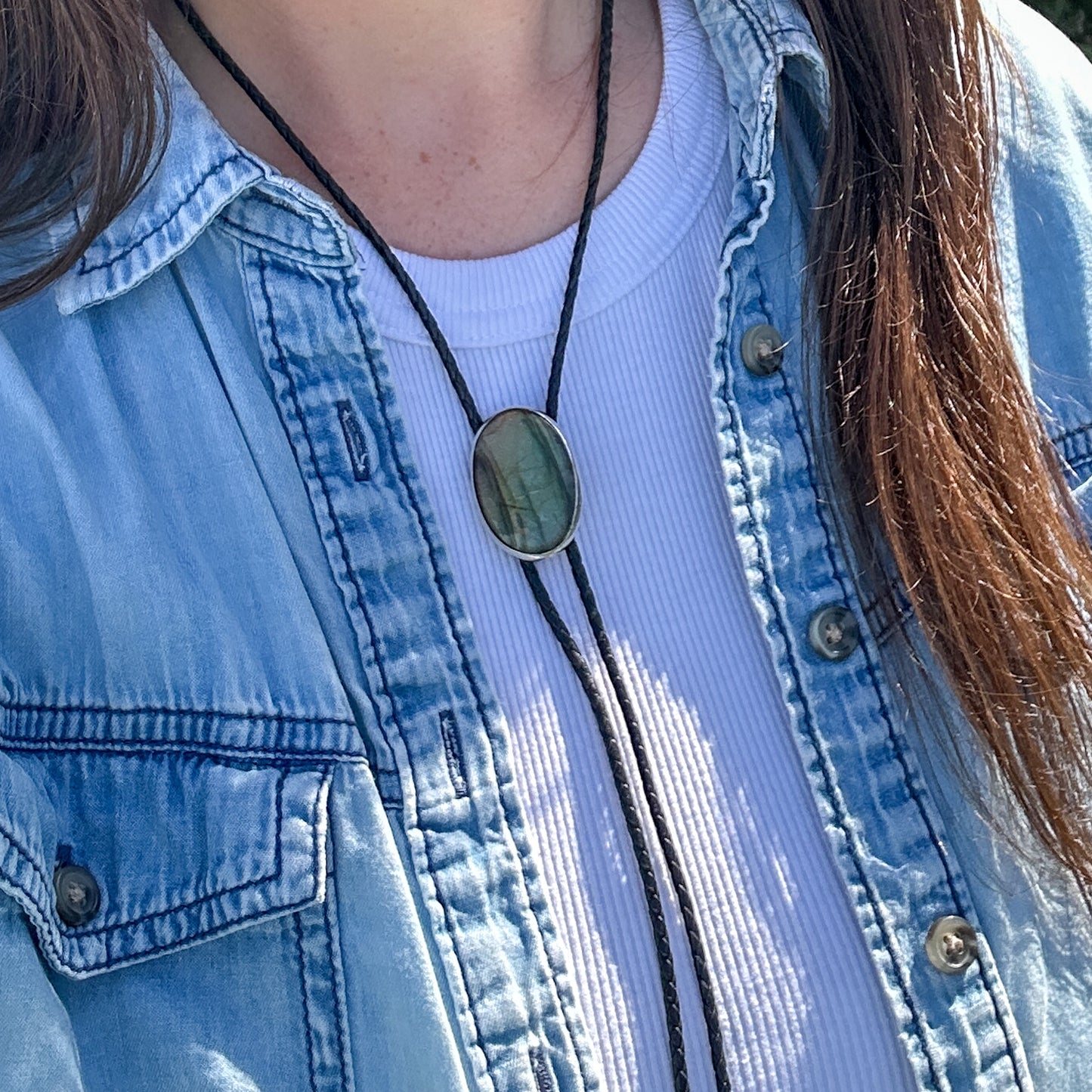 Labradorite Bolo Tie