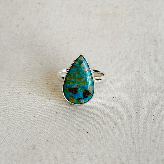 Mosaic Turquoise Silver Ring