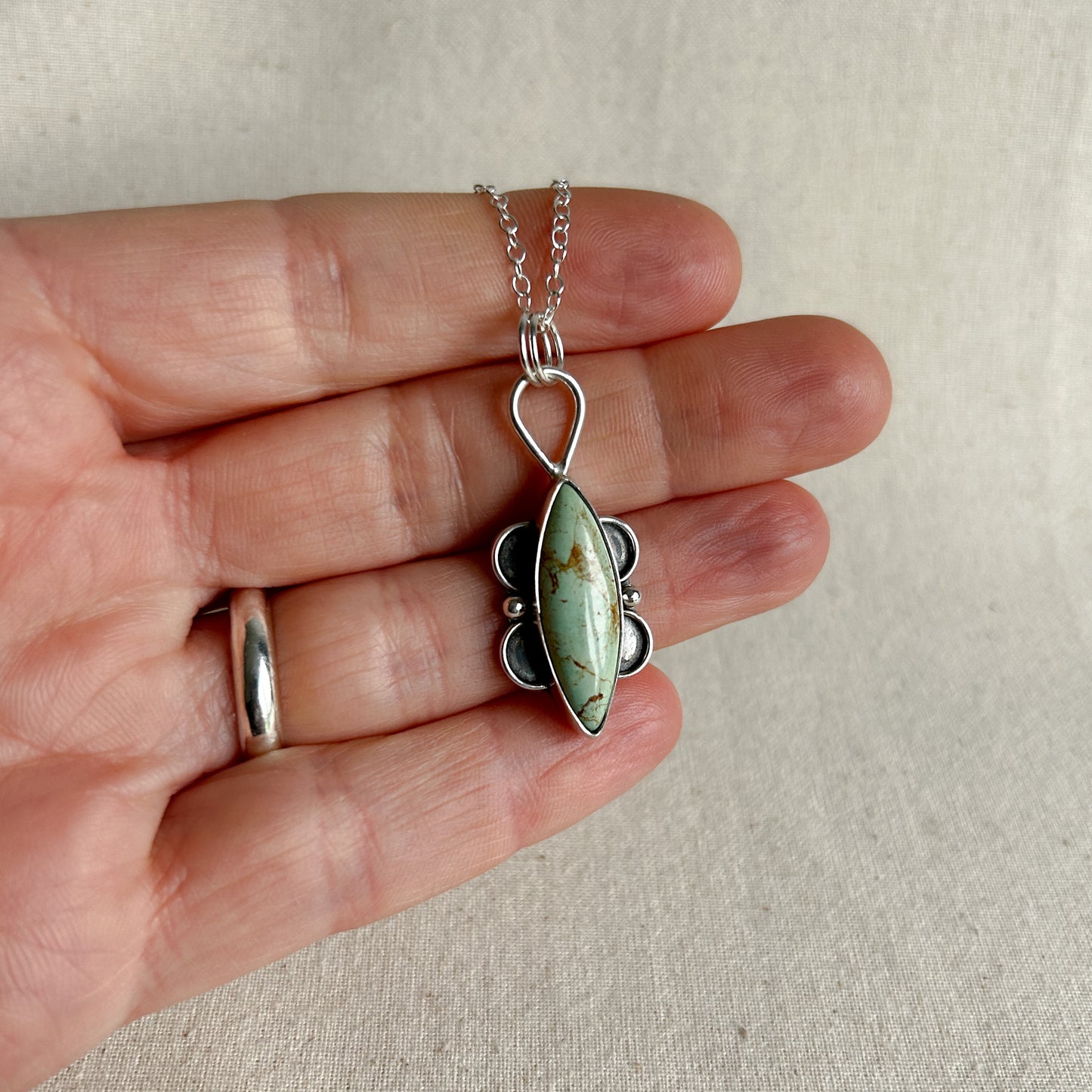 Silver Variscite Pendant