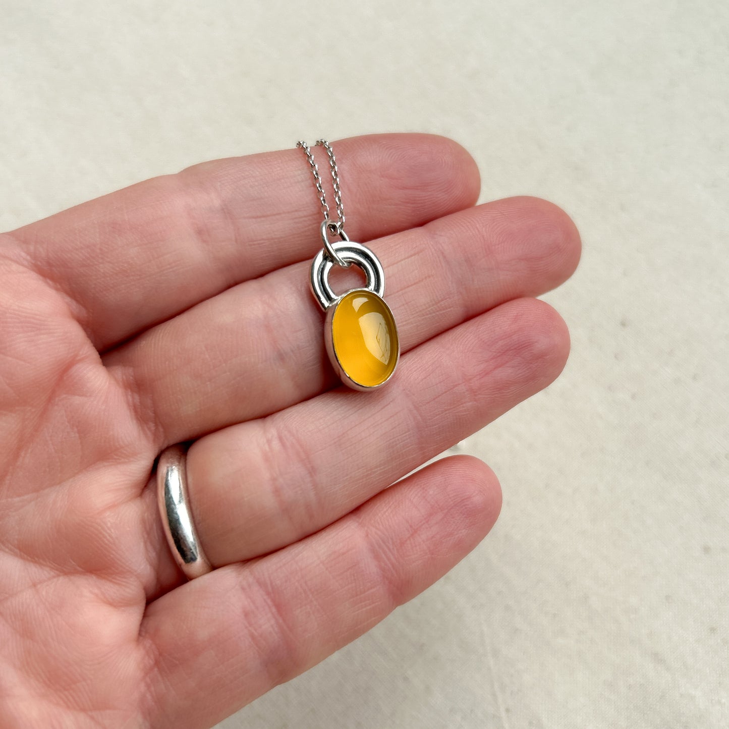 Yellow Chalcedony Pendant