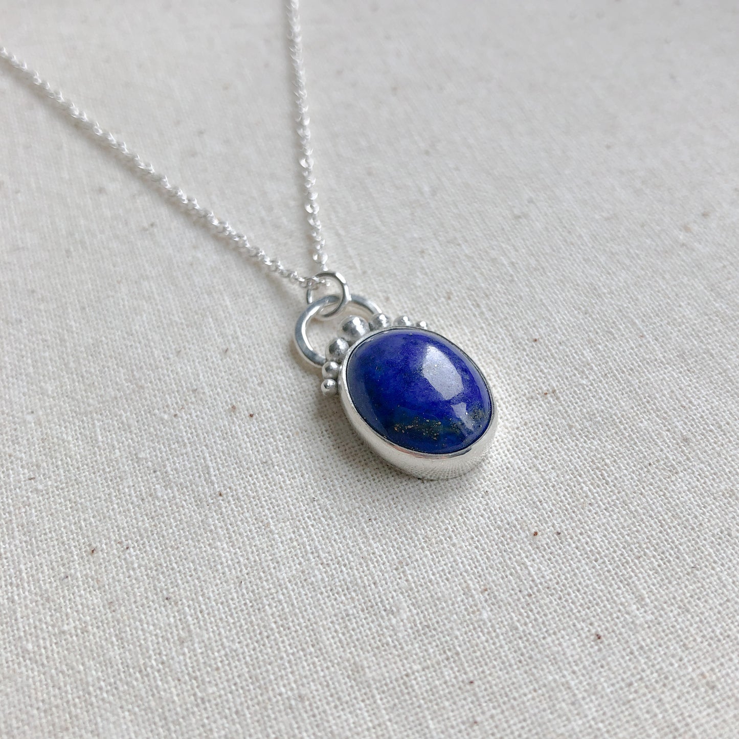 Lapis Lazuli Necklace in Argentium Silver