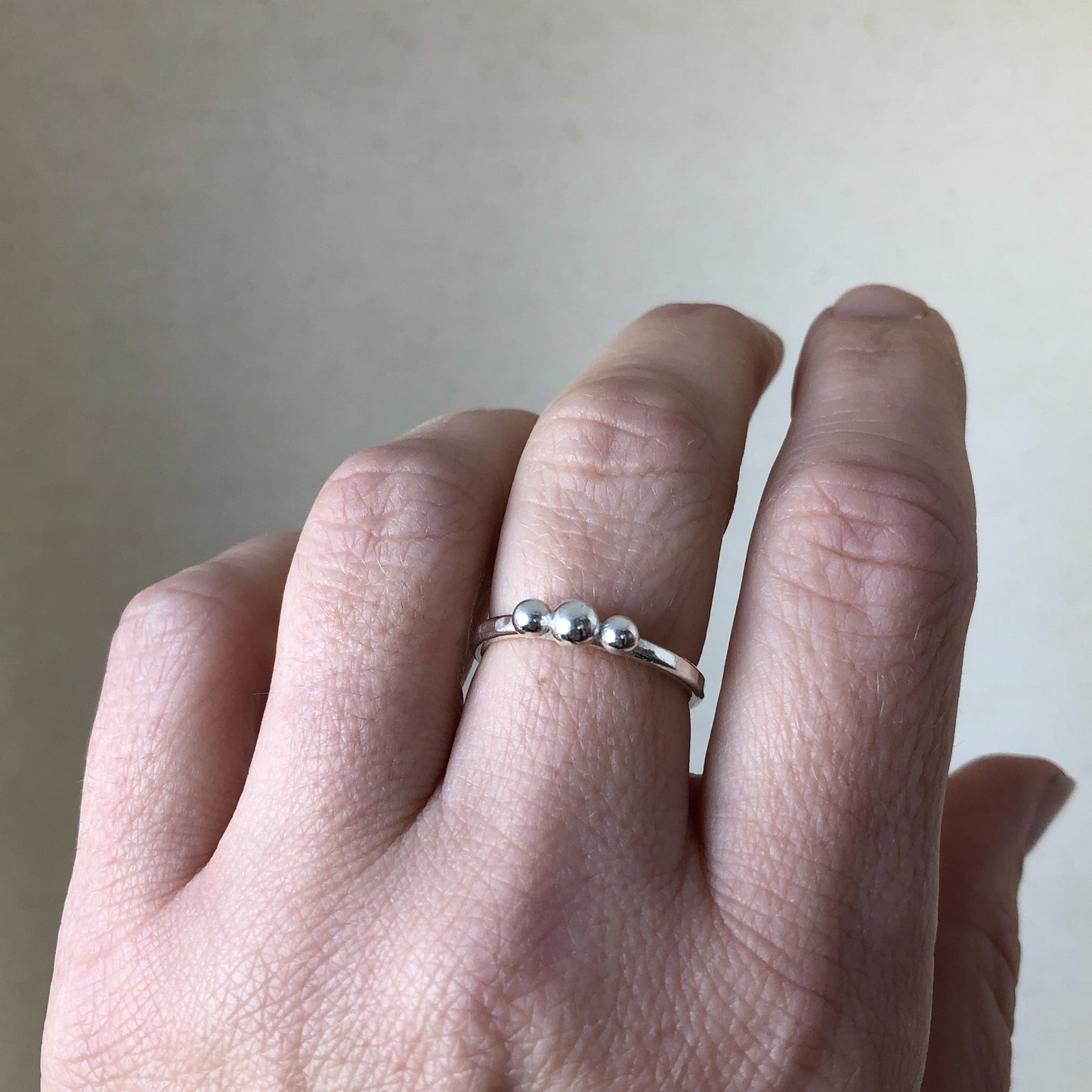 Argentium Silver Ring With Granulated Balls 