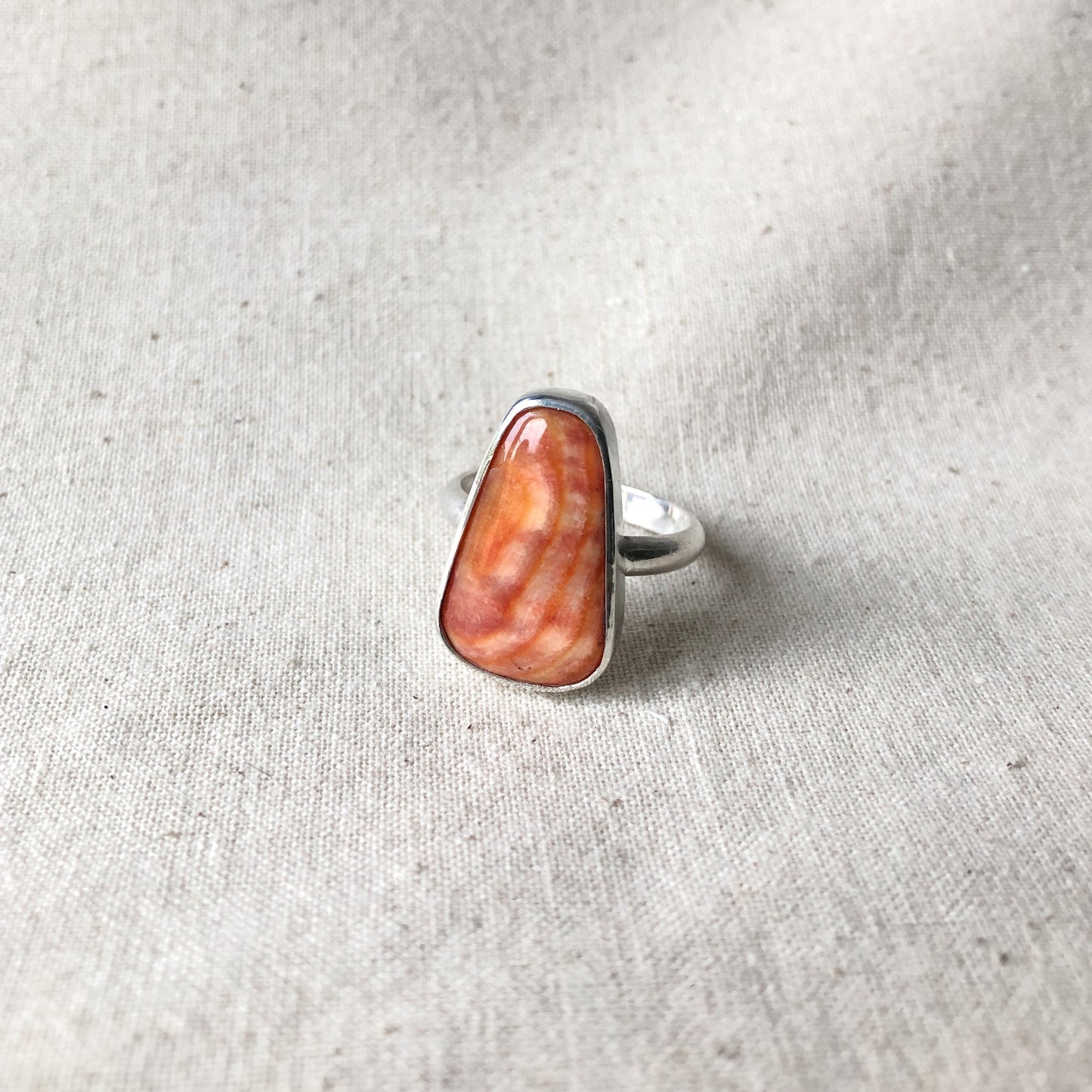 Banded Carnelian Agate Ring 