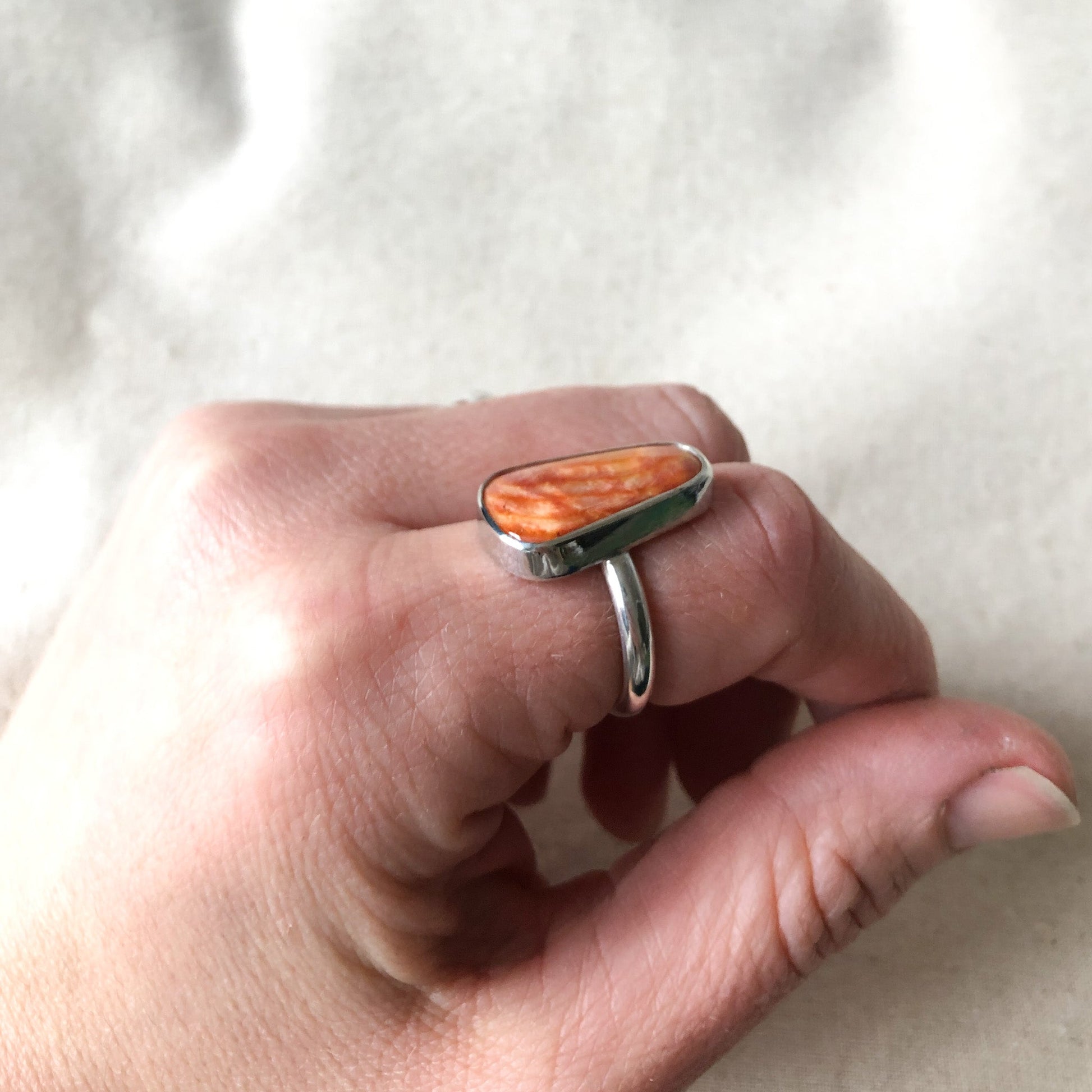 Agate Ring Made With Sterling Silver 