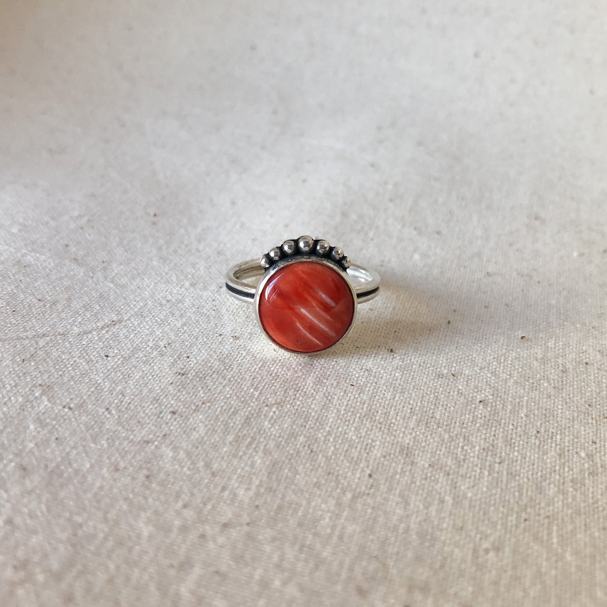 Carnelian Agate Gemstone Ring 