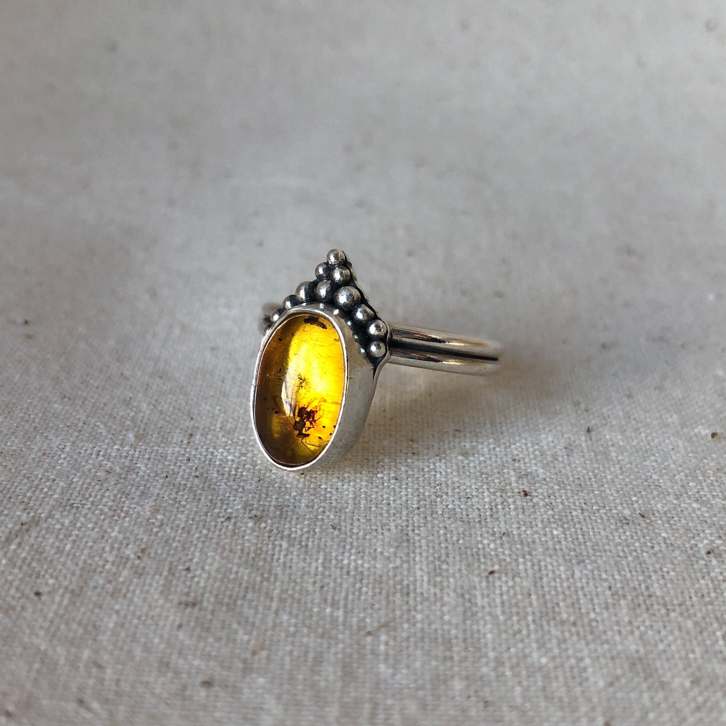 Fossilised Amber Ring