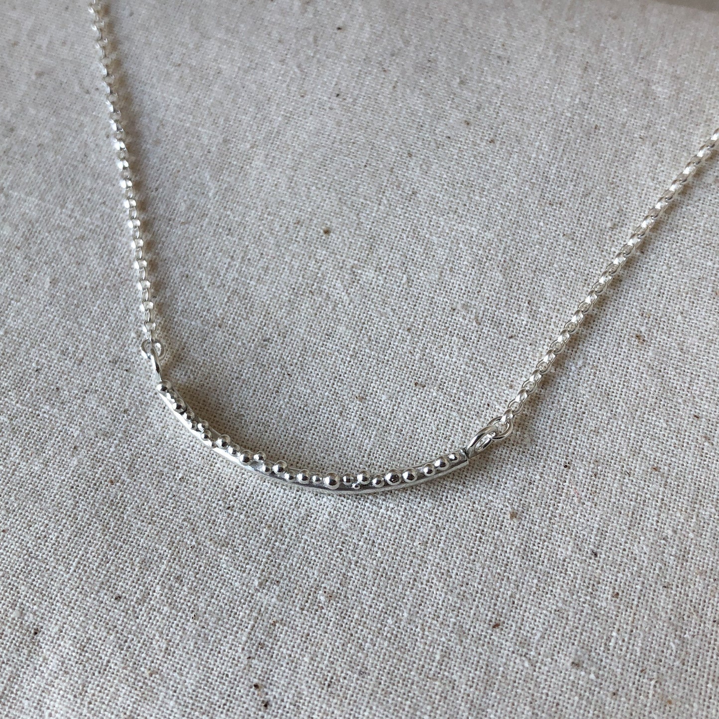 Granulated Silver Bar Necklace