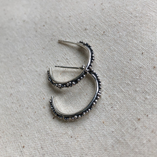 Oxidised Silver Hoop Earrings - Amie Jacobs