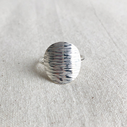 Shimmer Sterling Silver Disc Ring - Amie Jacobs