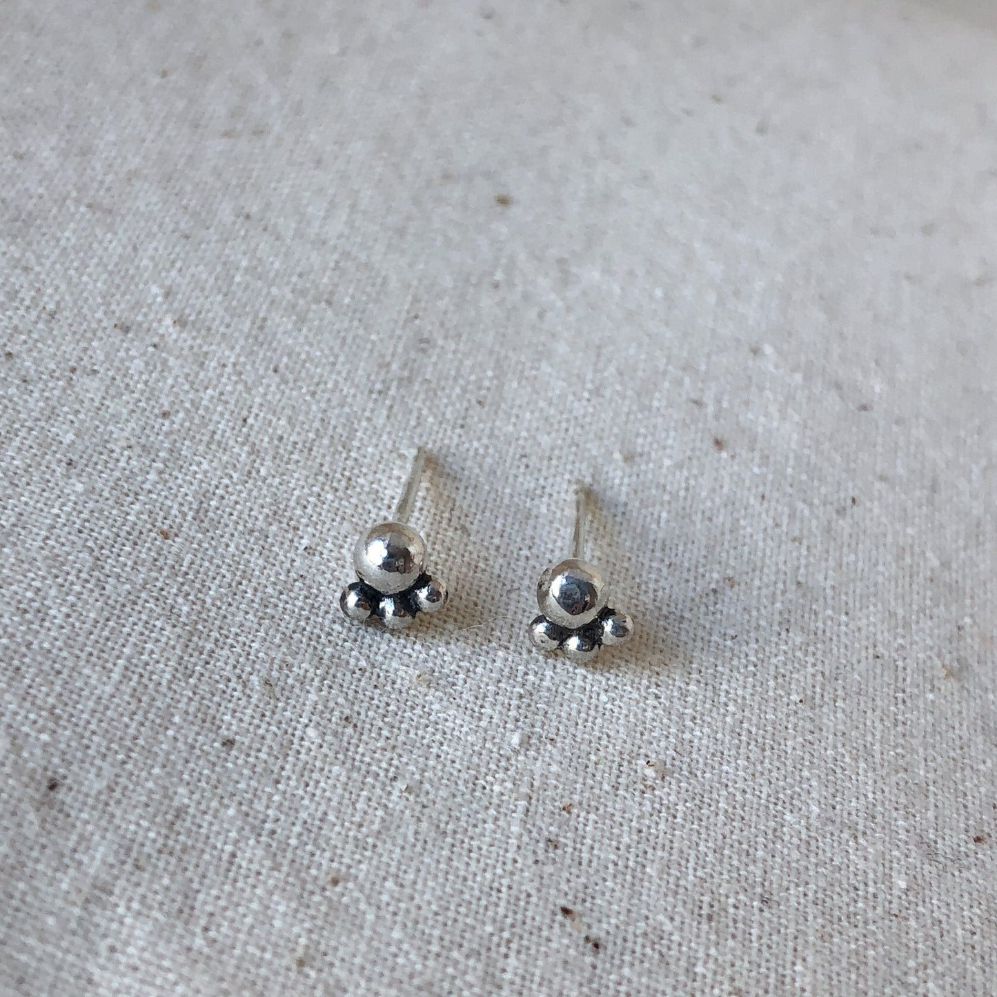 Silver Ball Stud Earrings