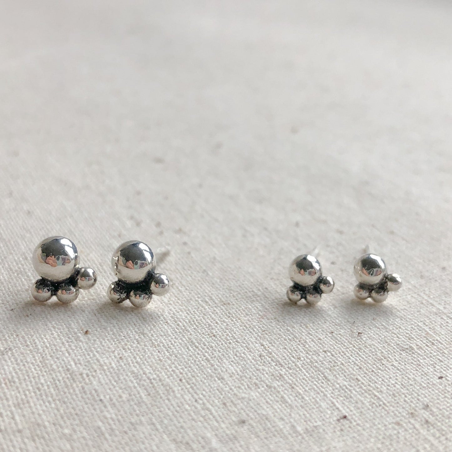 Stud Earrings in Argentium Silver 