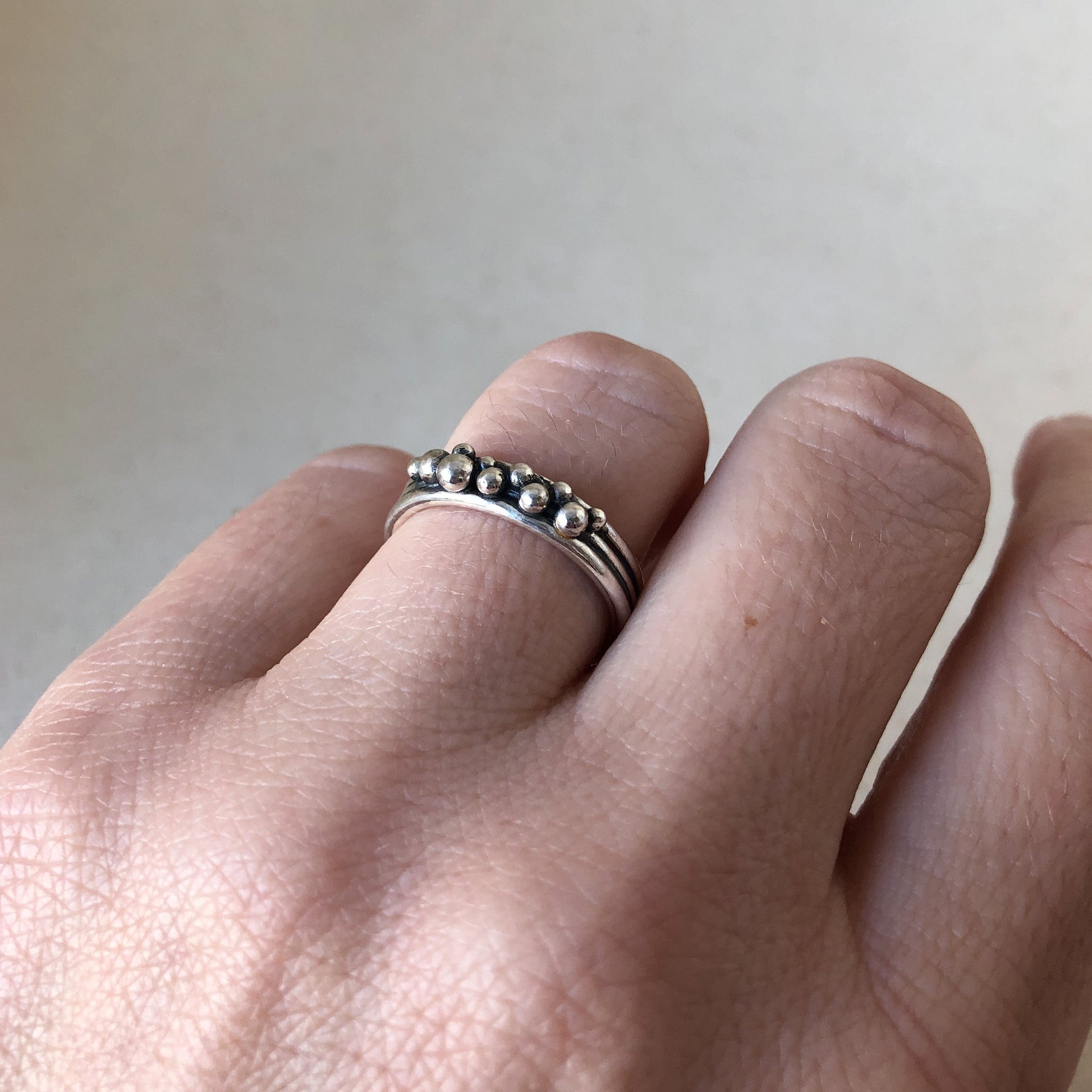 Argentium Silver Triple Band Ring 