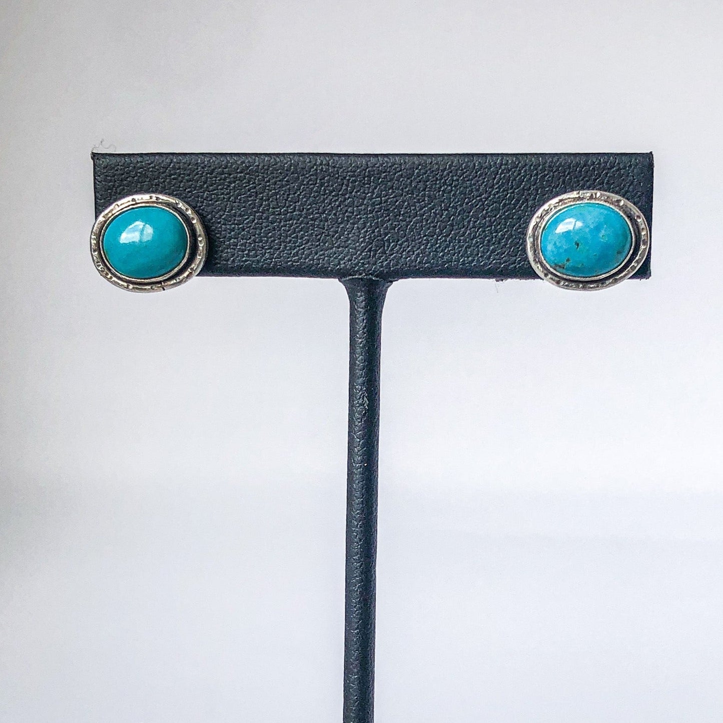 Display of Turquoise Earrings Set in Sterling Silver